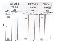 Šatní skříně sestavné - základní modul - barva šedá - 1800 x 400 x