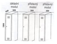 Šatní skříně sestavné - přístavný modul - barva šedá - 1800 x 400