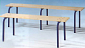 Šatní lavice - barva modrá - 1200 x 420 x 450 mm