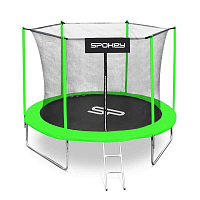 Trampolína JUMPER II - barva  černo - zelená, průměr 305 cm, vč. ochranné sítě a žebříku