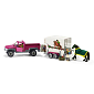 Schleich 102642346 Pick-up s přívěsem a koněm