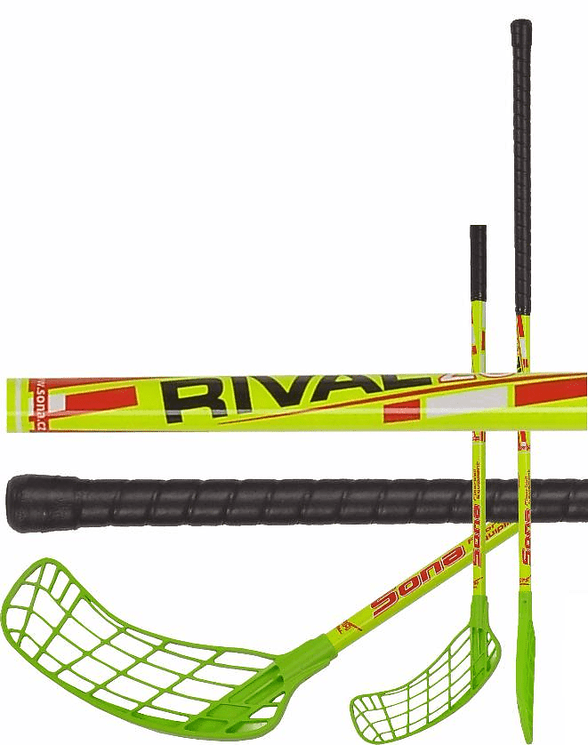 Florbalová hůl Sona Rival 95cm pravá zelená/žlutá Sona