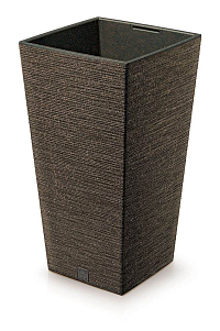 Květináč FURU SQUARE ECO WOOD s vkladem 20 cm - barva: káva ECO