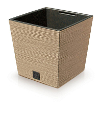 Květináč FURU SQUARE LOW ECO WOOD s vkladem 29,5 cm - barva: naturo ECO