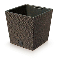 Květináč FURU SQUARE LOW ECO WOOD s vkladem 24 cm - barva: káva ECO