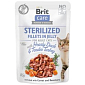 Kapsička Brit Care Cat Sterilized kachna a krůta, filety v želé 85g