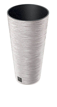 Květináč FURU SLIM ECO WOOD s vkladem 25 cm - barva: bílá ECO