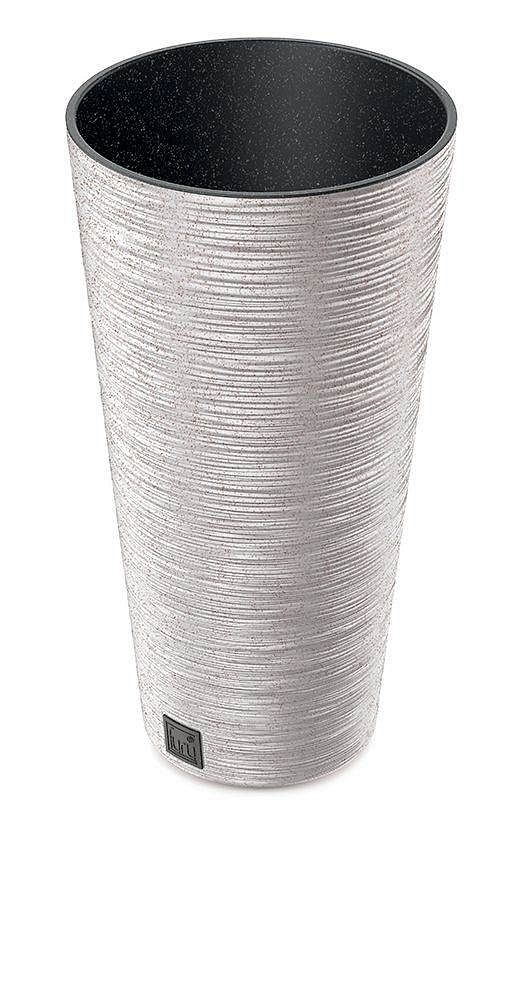 Květináč FURU SLIM ECO WOOD s vkladem 25 cm - barva: bílá ECO