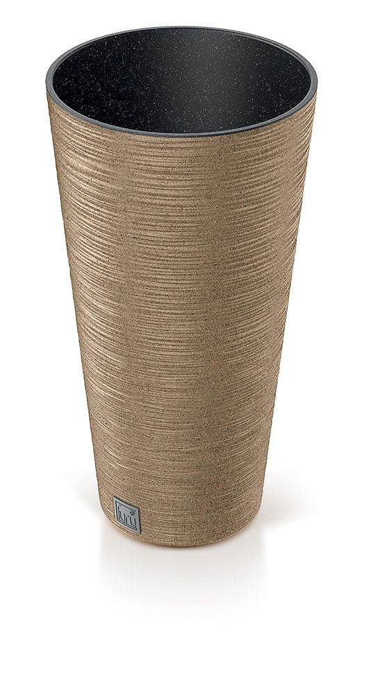 Květináč FURU SLIM ECO WOOD s vkladem 25 cm - barva: naturo ECO