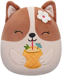 Plyšák Squishmallows Corgi s drinkem Regina