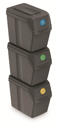 Odpadkový koš Prosperplast SORTIBOX 3 x 20 l šedý kámen