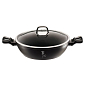 BERLINGERHAUS Pánev WOK s poklicí a mramorovým povrchem 30 cm Black Silver Collection BH-7113