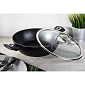 BERLINGERHAUS Pánev WOK s poklicí a mramorovým povrchem 30 cm Black Silver Collection BH-7113