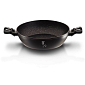 BERLINGERHAUS Pánev WOK s poklicí a mramorovým povrchem 30 cm Black Silver Collection BH-7113