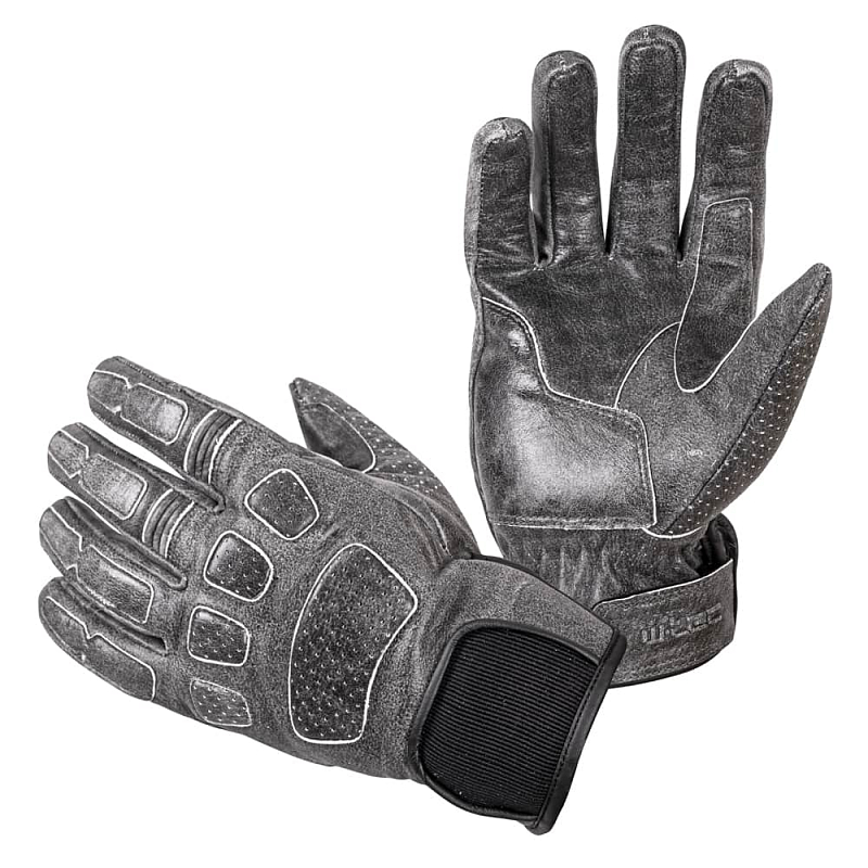 Kožené moto rukavice W-TEC Whacker Barva šedá, Velikost XL