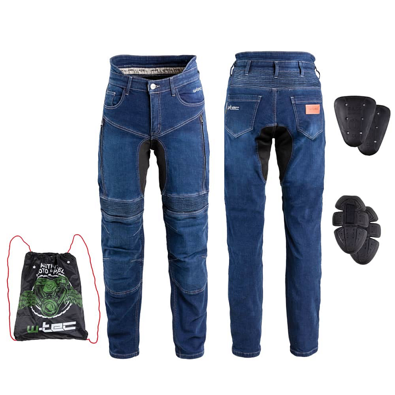 Pánské moto jeansy W-TEC Biterillo Barva modrá, Velikost XXL